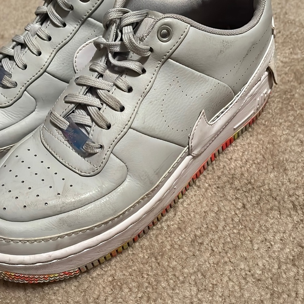 Nike Air Force shoes with colorful bottom